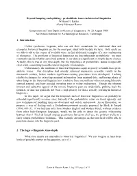 Beyond Lumping and Splitting: Probabilistic Issues in Historical Linguistics William H