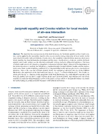 Jarzynski Equality and Crooks Relation for Local Models of Air–Sea Interaction
