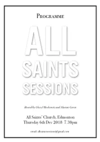 Programme ALL SAINTS SESSIONS