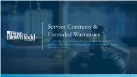 Service Contracts & Extended Warranties