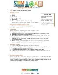 STEM @ HOME GUIDE: Invisible Ink