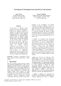 Techniques for Developing Large Scale Fuzzy Logic Systems