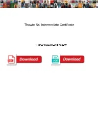 Thawte Ssl Intermediate Certificate