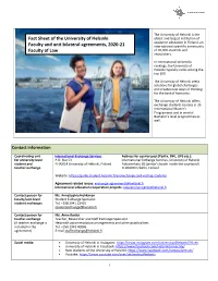 University of Helsinki Fact Sheet for Incoming Exchange Students In