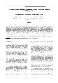 Burrowing Time of the Three Indonesian Hippoid Crabs After Artificial Dislodgment