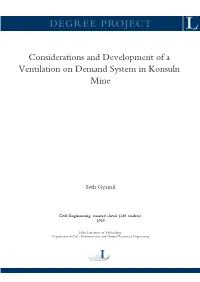 Considerations and Development of a Ventilation on Demand System in Konsuln Mine