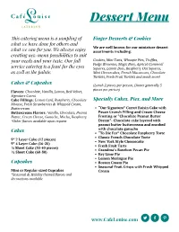 Dessert Menu