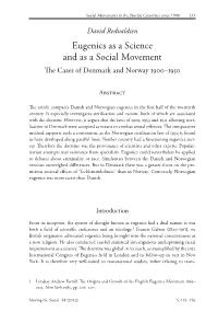 Eugenics As a Science and As a Social Movement 135
