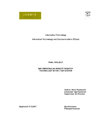 Final Project Implementing Nx Remote Desktop Technology