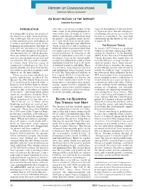 History of Communications Edited by Mischa Schwartz