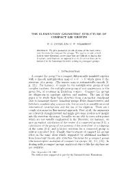 The Elementary Geometric Structure of Compact Lie Groups