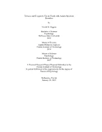 Tobacco and E-Cigarette Use in Youth with Autism Spectrum Disorders By