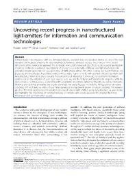 Uncovering Recent Progress in Nanostructured Light-Emitters For