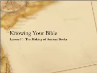 1.1. Ancient Books