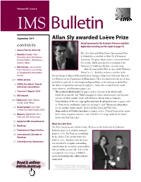 Allan Sly Awarded Loève Prize