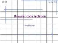 Browser Code Isolation