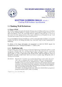 Mcofs Climbing Wall Specifications