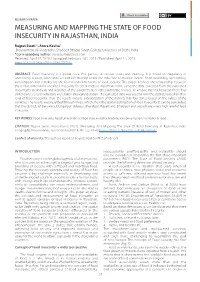 Measuring and Mapping the State of Food Insecurity in Rajasthan, India
