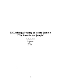 Re-Defining Meaning in Henry James's "The Beast in the Jungle"