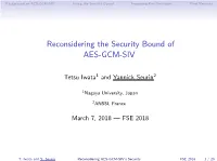 Reconsidering the Security Bound of AES-GCM-SIV