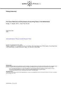 Tilburg University the Value Relevance of Dirty Surplus Accounting Flows in the Netherlands Wang, Y.; Buijink, W.F.J.; Eken