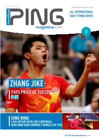 Zhang Jike Pays Price of Success P.07