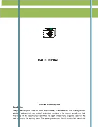 Zimbabwe Election Support Network Ballot Update