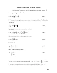 Appendix 5: Time-Energy Uncertainty