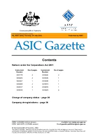 Commonwealth of Australia Gazette ASIC 32/02 Dated 30 July 2002