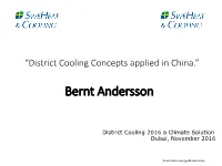 District Cooling Concepts Applied in China.”