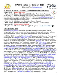 FPCUG Notes for January 2020 Editor: Frank Fota (Fotafm@Gmail.Com)