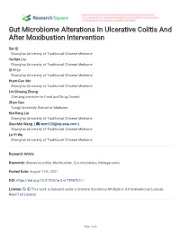 Gut Microbiome Alterations in Ulcerative Colitis and After Moxibustion Intervention