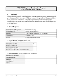 I. Applicant Clackamas, Multnomah, and Washington Counties