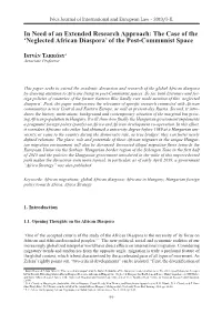 'Neglected African Diaspora' of the Post-Communist Space
