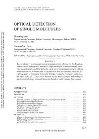 Optical Detection of Single Molecules