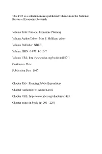 Planning Public Expenditure