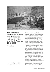 The Millenarist Settlement in Artas and Its Support Network in Britain And