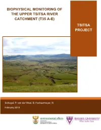Tsitsa Project Biophysical Monitoring of the Upper Tsitsa River Catchment