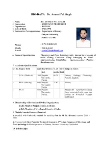 BIO-DATA Dr. Avneet Pal Singh