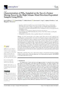 Characterization of PM10 Sampled on the Top of a Former Mining Tower by the High-Volume Wind Direction-Dependent Sampler Using INNA