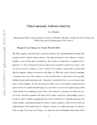 Chiral Anomaly Without Relativity Arxiv:1511.03621V1 [Physics.Pop-Ph]