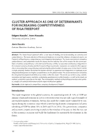 Cluster Approach As One of Determinants for Increasing Competitiveness of Riga Freeport