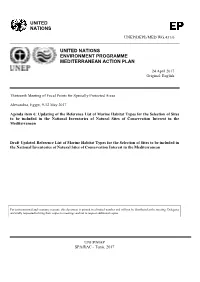 Draft Updated Reference List of Marine Habitat Types