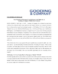 For Immediate Release