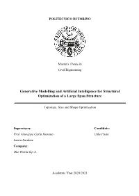 Generative Modelling and Artificial Intelligence for Structural Optimization of a Large Span Structure