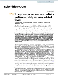 Long-Term Movements and Activity Patterns of Platypus on Regulated