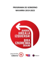 Programa De Gobierno Navarra 2019-2023