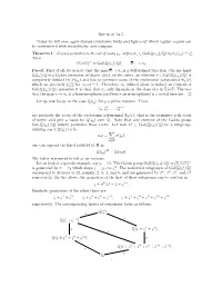 Section 14.5. Today We Will Once Again Discuss Cyclotomic Fields And