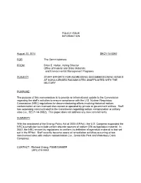 Staff Efforts for Addressing Decommissioning Issues at Non-Licensed Radium Sites Unaffiliated with the Military
