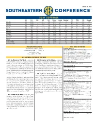 2021 SOFTBALL SEC Pct